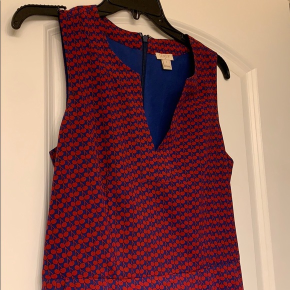 Jcrew split neck cherry print dress with pockets - Picture 4 of 6